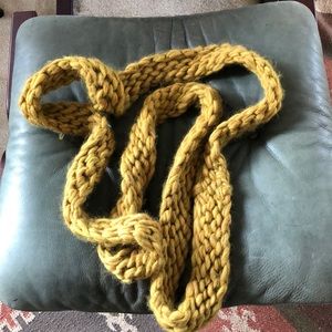 Hand-knitted wool infinity scarf
